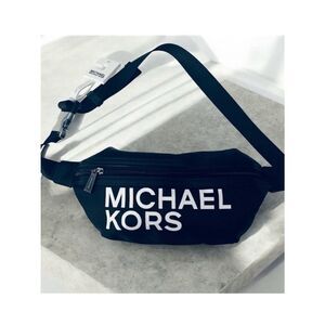NWT Gorgeous Michael Kors Signature Sling Bag Fanny Pack with Silver Hardware